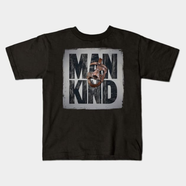 Mankind mask Kids T-Shirt by Habli